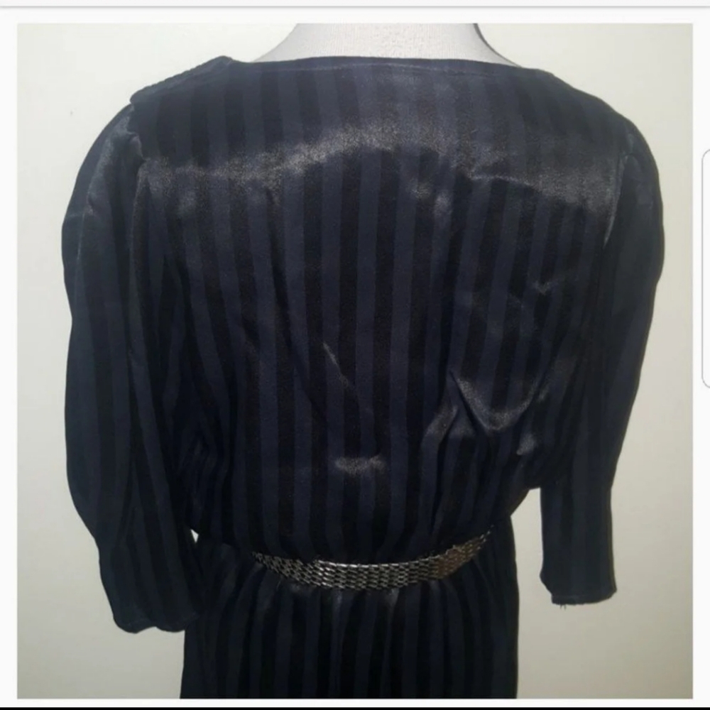 Goth Witchy Black Silky Vintage Pinup Dress - Picture 4 of 7